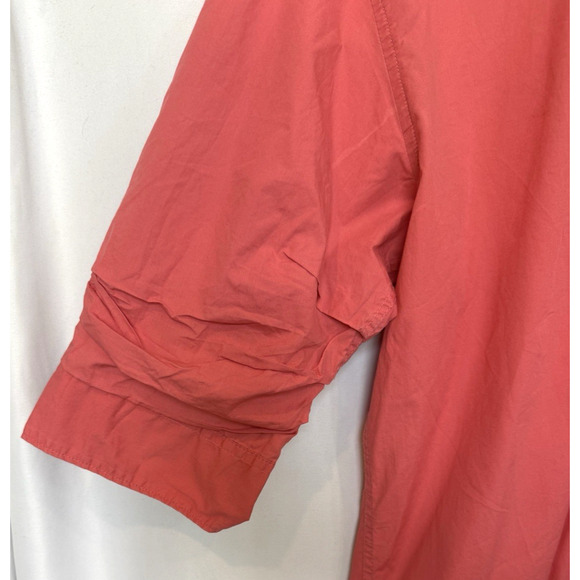 Scotch & Soda Womens Button Blouse Size L Salmon Puff Sleeve Preppy Golf Resort - Picture 2 of 11